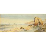 Thomas SIDNEY (19th / 20th Century English School), Watercolour, 'Perranporth Cornwall' - beach with