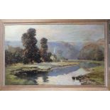 Baragwanath KING (1864-1939), Oil on canvas, Early morning valley of the Tavy Devon, Inscribed to