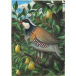 Cecil RILEY (1917-2015), Pastel on paper, 'Partridge in a Pear Tree', inscribed to verso, Signed,