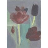 Tina DAY, Oil on card, Study of tulips, Signed with initials, 7" x 5" (17.8cm x 12.7cm)