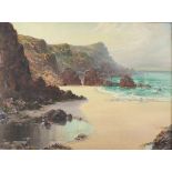 Garstin COX (1892-1933), Oil on canvas, 'Pentreath Beach Kynance' - Cornwall, Signed, 17.5" x 23.25"