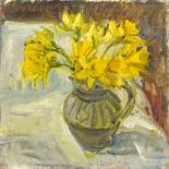 Pat ALGAR (1939-2013), Oil on board, Jug of Daffodils, Bears artist's studio stamp, Signed to verso,