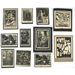 * Alixe Jean Shearer ARMSTRONG (1894-1984), Woodblock Prints, 11 Christmas Cards of various designs,