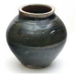 Bernard LEACH (1887-1979), A stoneware Vase of baluster form with tenmoku glaze, BL seal mark &