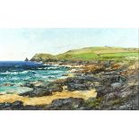 * Harry PREST (20th Century Westcountry School), Oil on board, 'Trevose Head from Booby's Bay' -