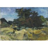 * Lucy HARWOOD (1893-1972), Oil on board, Specimen trees in a landscape, Signed to verso,