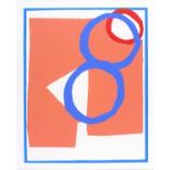 * Sandra BLOW (1925-2006), Limited edition screenprint, Untitled abstract - Blue & red circles on
