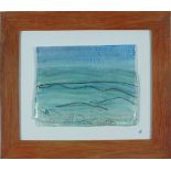 Lydia SPURRIER-DAWES (b.1961), Fused glass sculpture, 'Horizon II', Signed with initials, Framed,