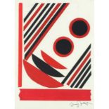 * Sir Terry FROST (1915-2003), Collage & gouache, Untitled abstract in red & black, 11.75" x 8.