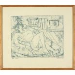 * Ray AMBROSE (1927-1989), Soft ground etching, 'Studio' - reclining nude, Numbered 2/13, signed &