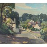 * Leonard RICHMOND (1889-1965), Oil on board, 'Lelant Village', Inscribed on label, Signed, 19.25" x