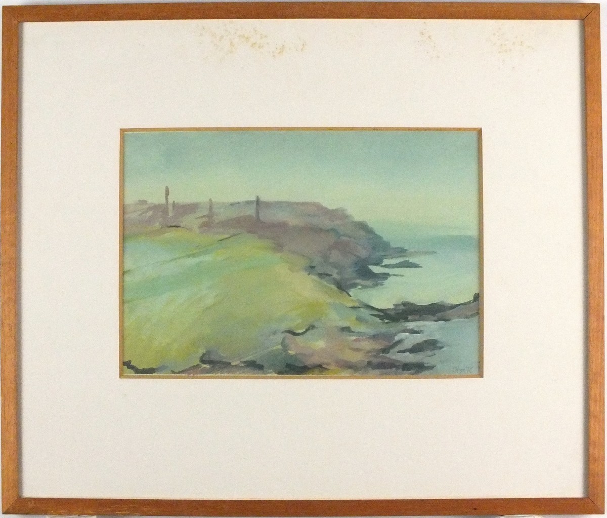 * Mary STORK (1938-2007), Watercolour / gouache, Cornish coast 'from Pendeen Watch', Signed, 7.25" x - Image 2 of 2