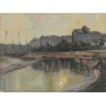 Garstin COX (1892-1933), Oil on canvas laid on board, Warehouses on the upper reaches of the Truro