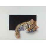 Alan WESTON (b.1951), Oil on board, 'Ocelot', Signed, Unframed, 18.25" x 24" (46.3cmx 61cm)