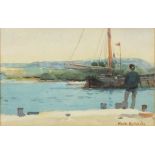 Frank RICHARDS (1863-1935), Watercolour, 'Christchurch Head from Quay', Signed & dated 1907, 4" x 6"