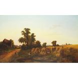 Walter WILLIAMS (1835-1906), Oil on canvas, 'The Harvest Field', Unsigned, 23.25" x 41.25" (59cm x