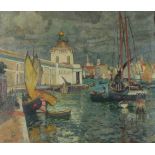 John Anthony PARK (1880-1962), Oil on canvas, Venice - view of Punta della Dogana, Circa 1935,