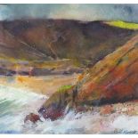 Paul HOARE (b.1952), Mixed media on paper, 'Green Island', Inscribed to verso, Signed, 8.5" x 9" (