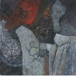 Colin BIRCHALL (1948-2014), Mixed media on panel with collage & textured surface, 'Breaking the