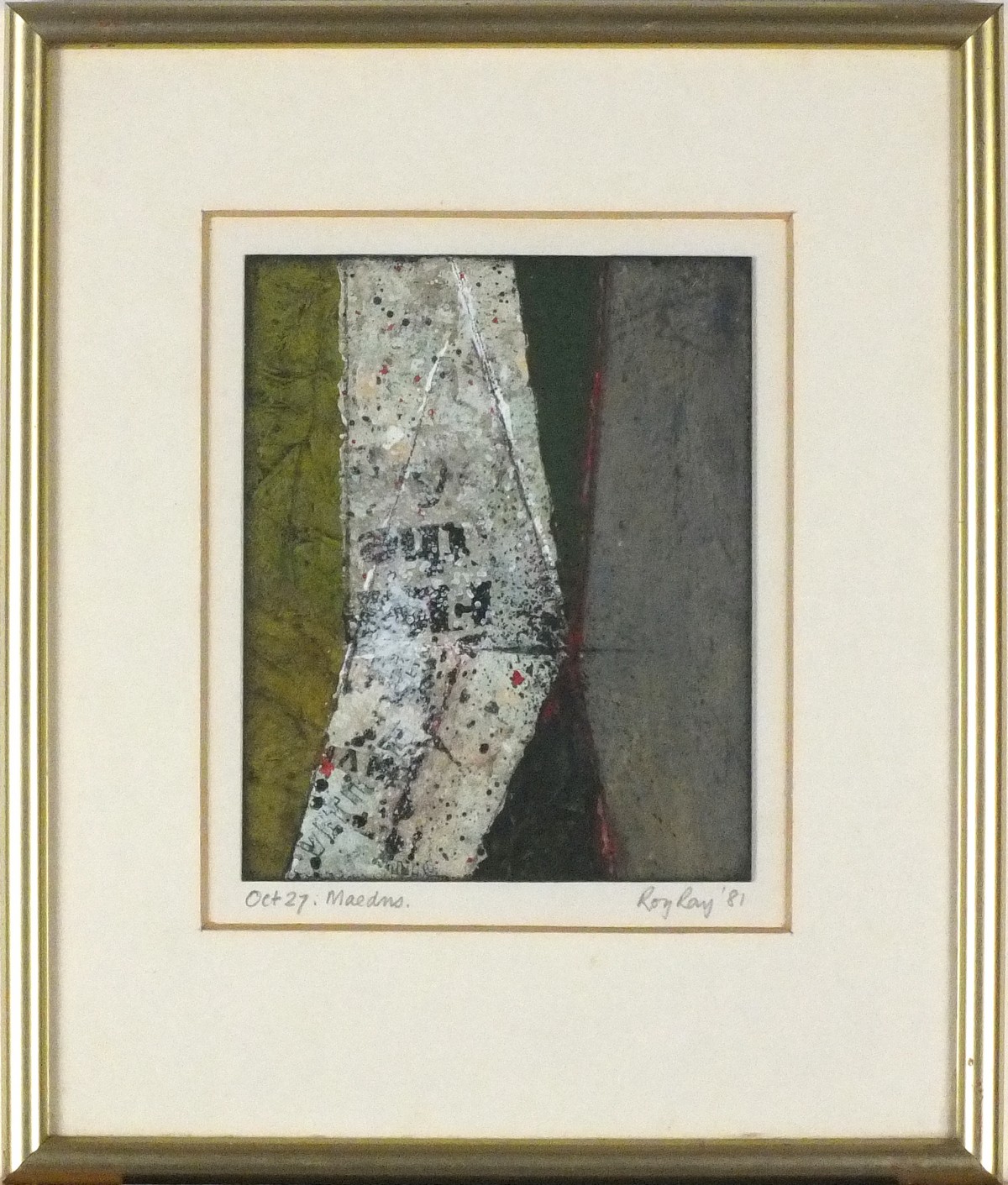 * Roy RAY (b.1936), Mixed media on board, 'Maedns', Inscribed, signed & dated October 27 (19)81, 6.