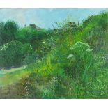 Pat ALGAR (1937-2013), Oil on canvas, A wild corner of the garden (Wesley Place), Signed,