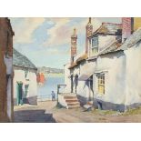 * James Marshall HESELDIN (1887-1969), Watercolour, Newlyn cottages above the harbour, Signed, 6"