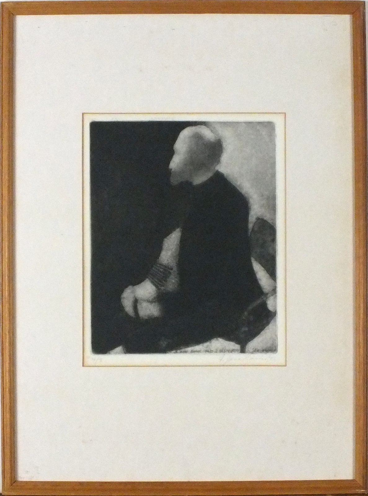 * F. Jane HARRIS (b. 1944), (Married name O'MALLEY), Black & white etching, 'Old Irish Air' ' - Image 2 of 3