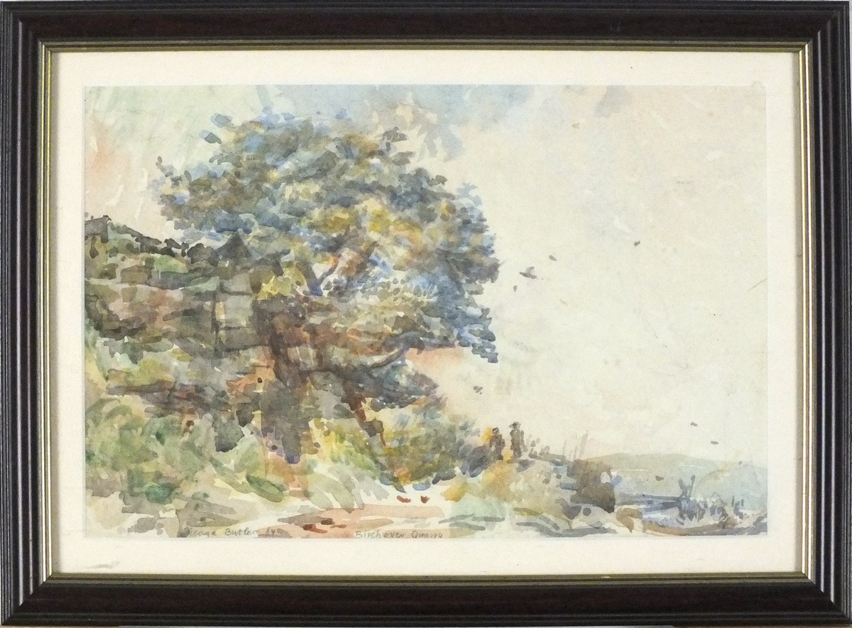 * George BUTLER (1904-1999), Watercolour, 'Birch over quarry', Inscribed, Signed & dated (19)64, 6.