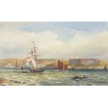 Henry A. LUSCOMBE (1820-1899), Watercolour, Shipping before Mount Batten Plymouth Sound, Signed, 8.