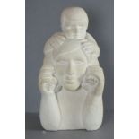 Theresa GILDER (b.1935), Portland Stone Sculpture 'Shoulder high', Signed with initials to base, 20"
