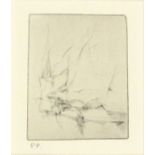 * John WELLS (1907-2000), Etching dry point, Untitled abstract, Inscribed P.P. (printer's proof),