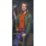 *Robert O. LENKIEWICZ (1941-2002), Oil on canvas, Portrait of Elaine Armstrong, Unsigned, 19" x 8.