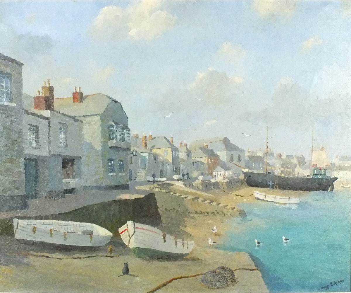 * Hugh E. RIDGE (1899-1976), Oil on canvas, 'The Wharf St Ives', Inscribed & dated 1974 to verso,