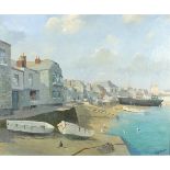 * Hugh E. RIDGE (1899-1976), Oil on canvas, 'The Wharf St Ives', Inscribed & dated 1974 to verso,