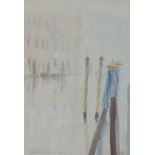 * John MILLER (1931-2002), Watercolour, 'Gondola Poles in Venice', Inscribed, Signed, 19" x 13" (