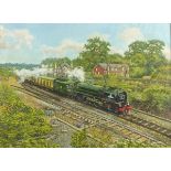 John STADDON (b.1946), Oil on canvas, Tornado Steam Locomotive at Cowley Exeter, Signed, 16.5" x