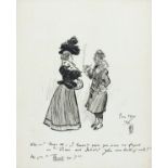 Phil MAY (1864-1903), Cartoon in ink on paper, She - "Dear me; I haven't seen you since we played in