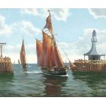 * James BRERETON (b.1954), Oil on canvas, 'Lt 60 Lowestoft Drifter 'Strive' coming home', Signed,