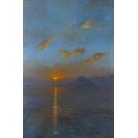 Stephen CUMMINS (b.1943), Acrylic on canvas, 'New Day Dawns St Michael's Mount', Signed, 29.5" x