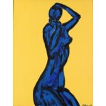 * Francesco RUSPOLI (b.1958) (French / Italian School), 'Figure on Yellow', Inscribed & signed to