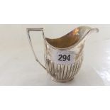 Victorian half fluted milk jug Lon 1888 by WBJ 148g