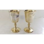 Pair silver Jubilee goblets 1977 306g