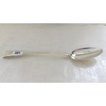 George III fiddle pattern basting spoon Lon 1809 by TB 130g