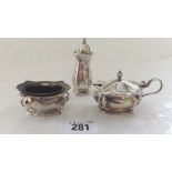 Shaped oval 3 piece cruet 97g