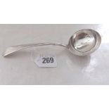 George III sauce ladle plain oe patter Lon 1785 with well struck incise duty mark
