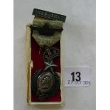 Silver & enamel1837/87 medal and ribbon