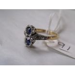 A sapphire and diamond dress ring approx size 'Q'