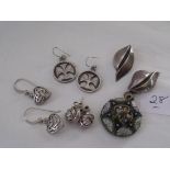 A mosaic pendant and other items etc