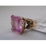 A pink gold mounted ring 5g approx 'M'