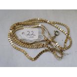 9ct flat link neck chain 31” long 10.9g